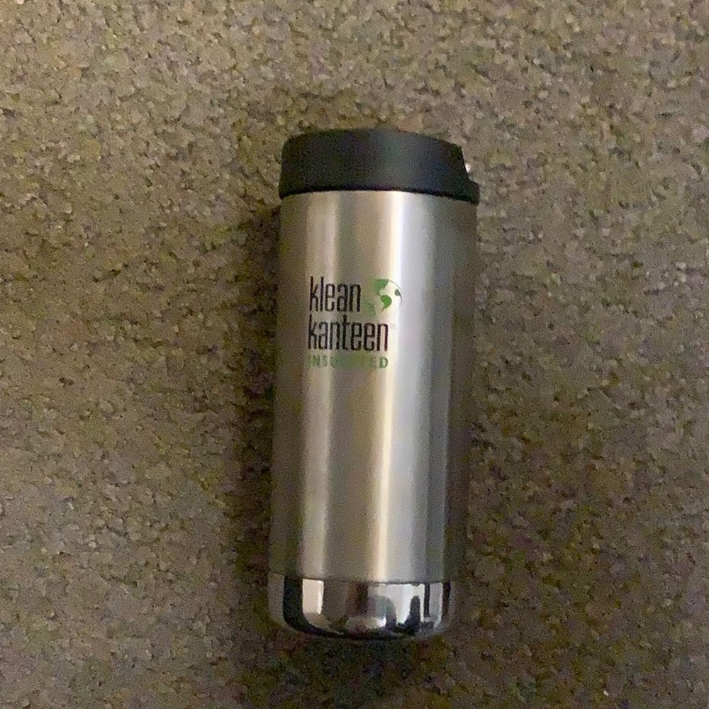 Klean Kanteen 12 oz thermos silver with Cafe cap
